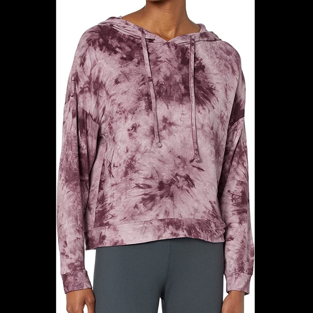 DANSKIN Purple Tie Dye Cropped Hoodie Size Large✨